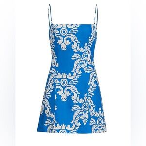 Rhode Jackie Damask Linen Minidress